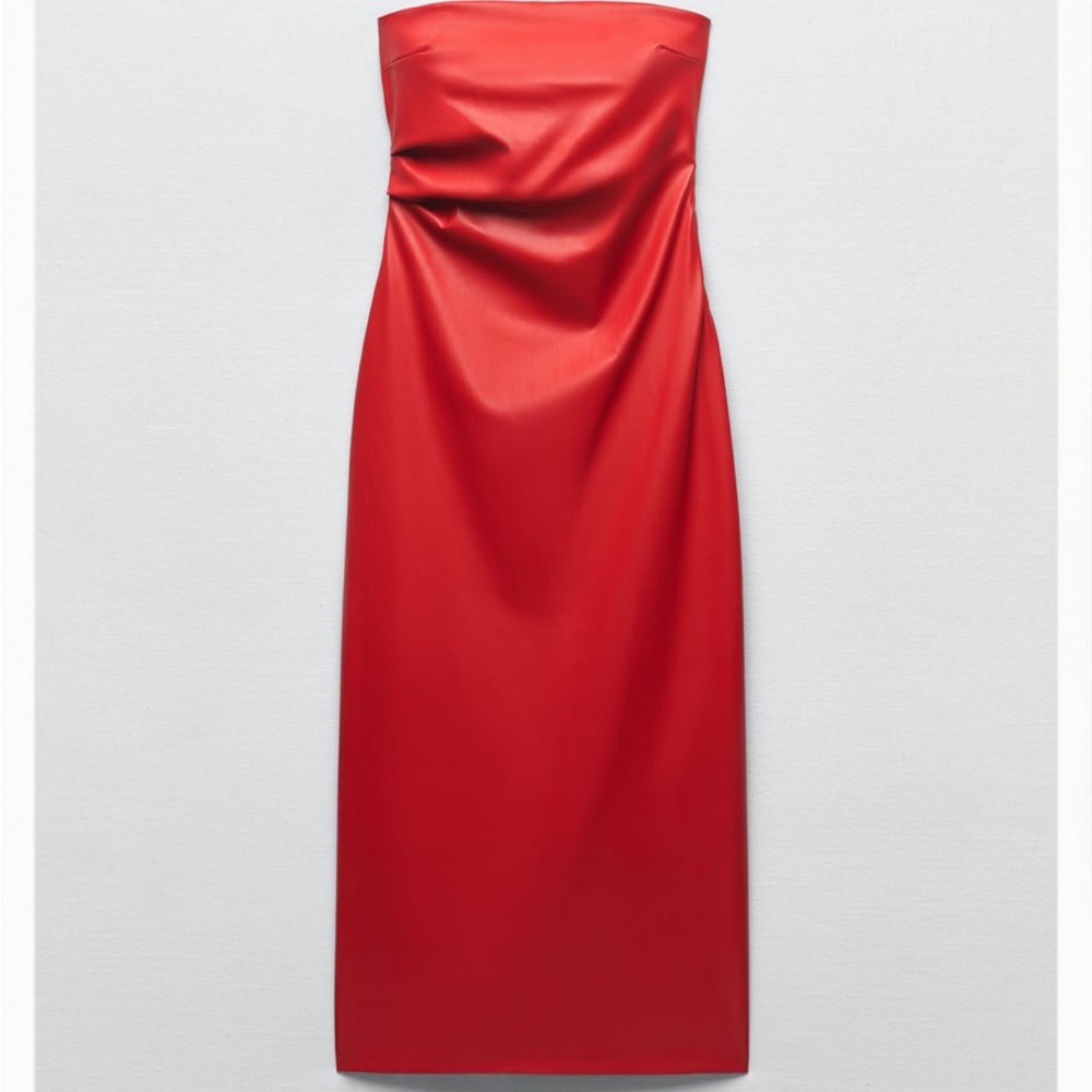 Zara Red Leather Dress